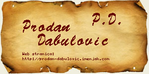 Prodan Dabulović vizit kartica